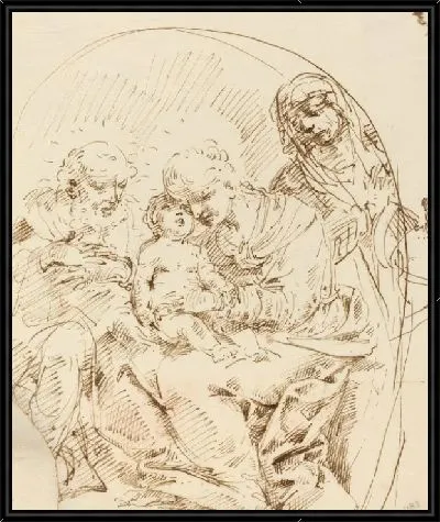 Картина Святое семейство со Святой Анной и женской головой в профиль