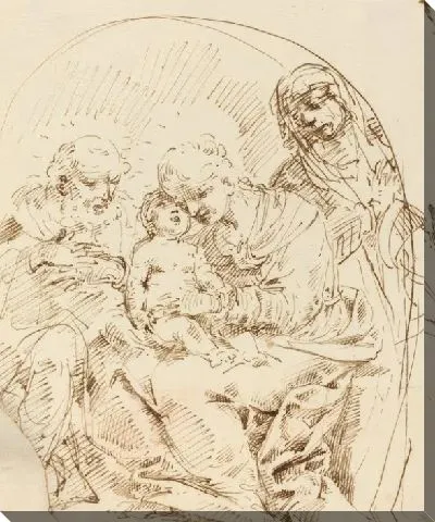 Картина Святое семейство со Святой Анной и женской головой в профиль