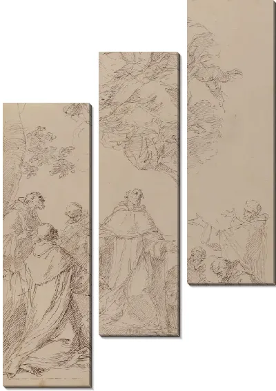 Картина Дева, приносящая привычку семи отцам-основателям Ордена сервитов