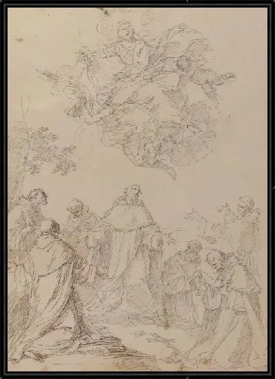 Картина Дева, приносящая привычку семи отцам-основателям Ордена сервитов