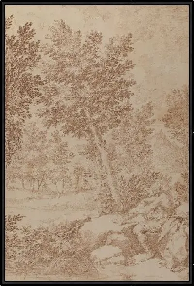 Картина Купальщицы в лесистом ландшафте