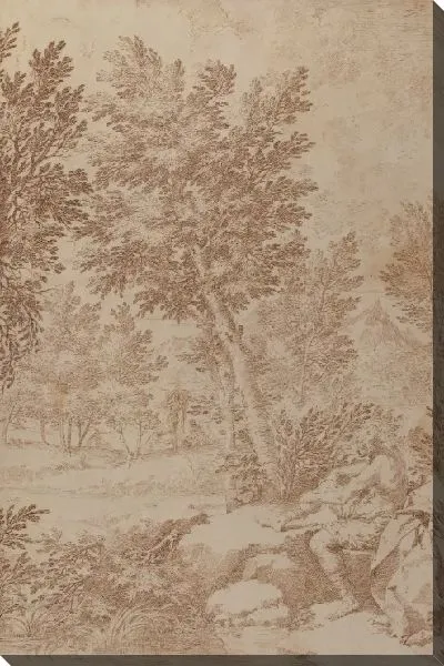 Картина Купальщицы в лесистом ландшафте