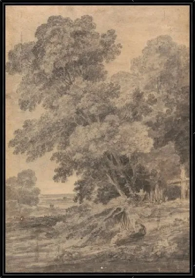 Картина Деревья у пруда