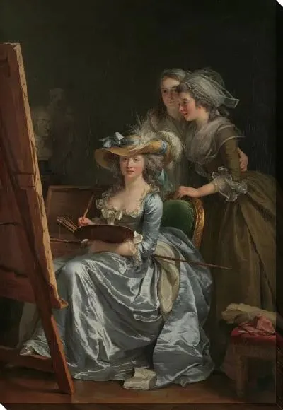 Картина Автопортрет с двумя учениками, Мари Габриэль Капе (1761–1818) и Мари Маргарита Карро де Роземон (умер 1788)