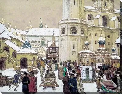 Картина Площадь Ивана Великого в Кремле. XVII век (Ivan the Great Square in the Kremlin. XVII century)