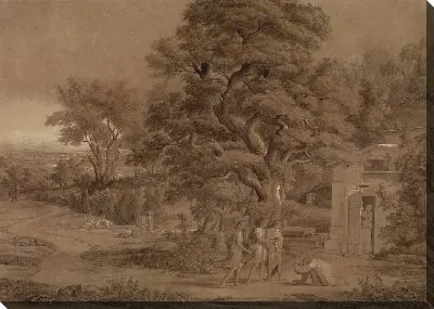 Пейзаж с Авраамом и тремя ангелами в долине Мамбре