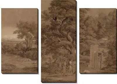 Пейзаж с Авраамом и тремя ангелами в долине Мамбре