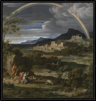 Героический пейзаж с радугой