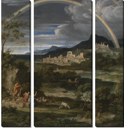 Героический пейзаж с радугой