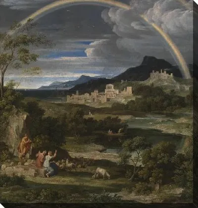 Героический пейзаж с радугой