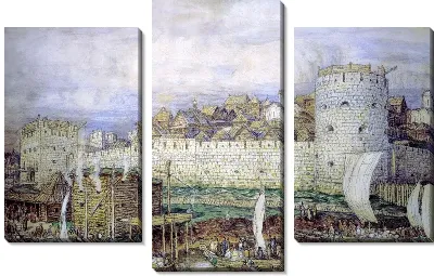 Картина Московский Кремль при Дмитрии Донском (The Moscow Kremlin with Dmitry Donskoy)