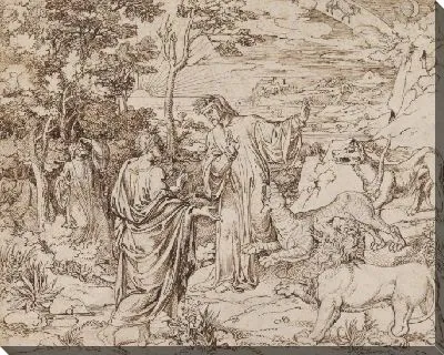 Картина Вирджил спасает Данте от диких животных