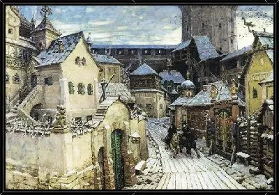 Картина Гонцы. Ранним утром в Кремле (Messengers. Early in the morning in the Kremlin)