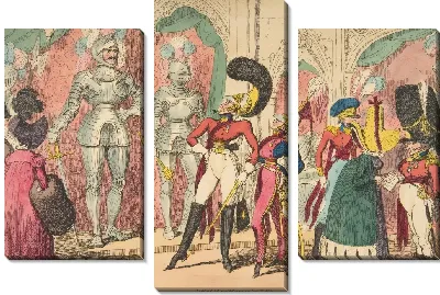 Картина Древние военные модники 1450 года - современные военные модники 1819 года