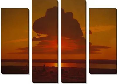 Картина Красный закат на Днепре