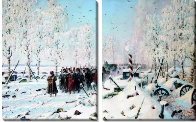 Картина На большой дороге. Отступление и бегство (On the high road. Retreat and escape)