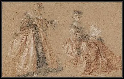 Картина Две элегантные женщины в польском платье