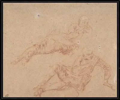 Картина Два исследования лежащей молодежи