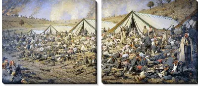 Картина После атаки. Перевязочный пункт под Плевной (Following the attack. Dressing station near Plevna)