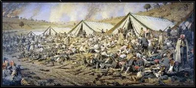 Картина После атаки. Перевязочный пункт под Плевной (Following the attack. Dressing station near Plevna)