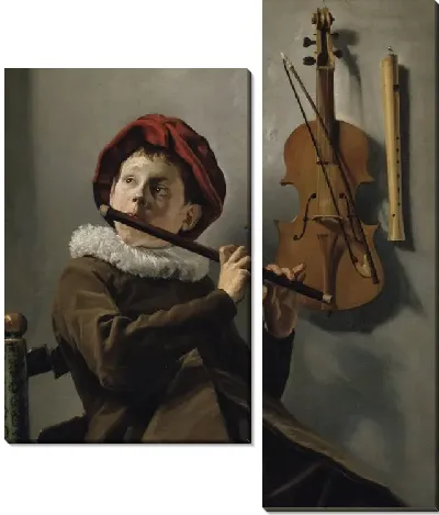 Мальчик играет на флейте