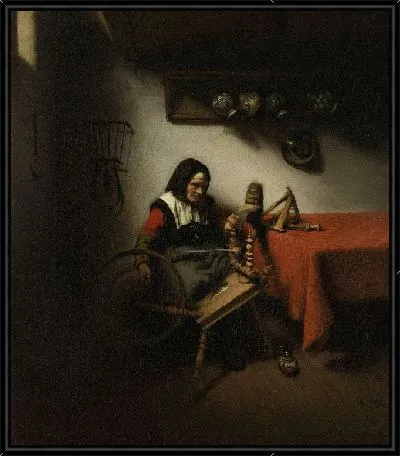 Картина Старая женщина спиннинг