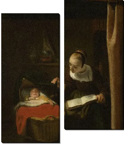 Картина Молодая женщина у колыбели