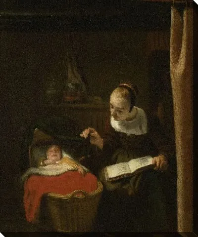 Молодая женщина у колыбели