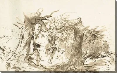 Авессалом попадает в ветки дерева