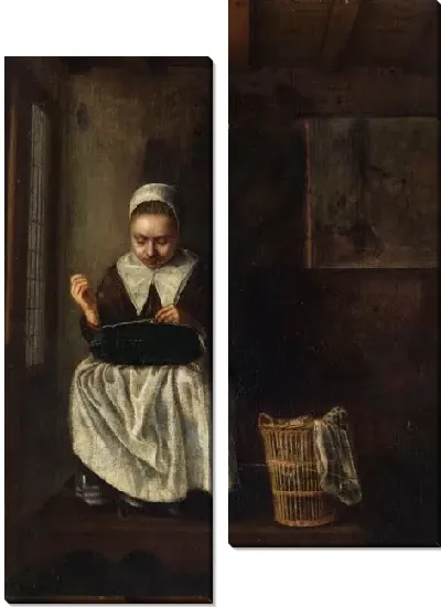 Картина Девушка шьет