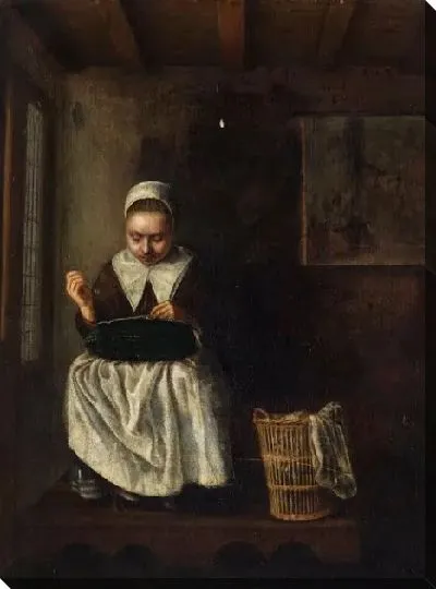 Картина Девушка шьет