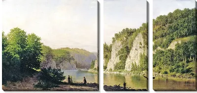 Картина Камень "Писанный" на реке Чусовой