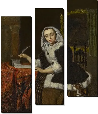 Картина Элегантная леди, пишущая за столом