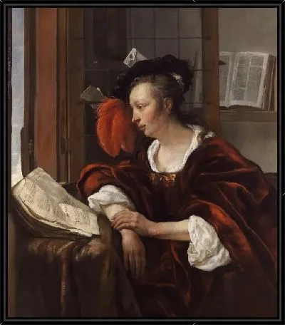 Женщина читает книгу у окна