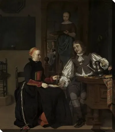 Картина Молодая пара на завтрак