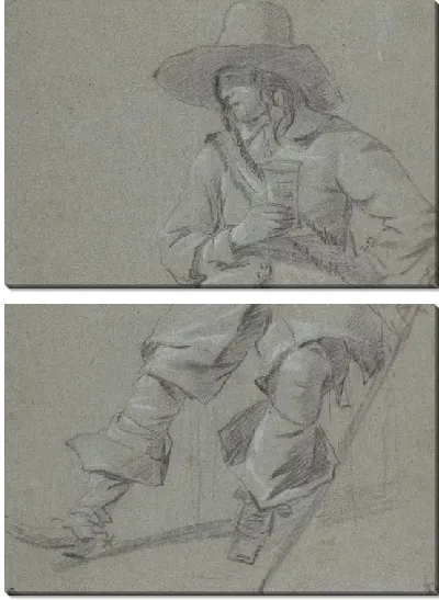 Картина Сидящий кавалер со стеклом