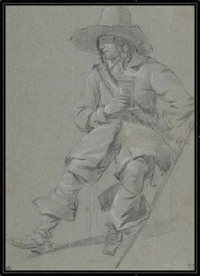 Картина Сидящий кавалер со стеклом