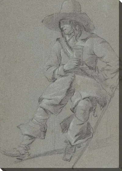 Картина Сидящий кавалер со стеклом