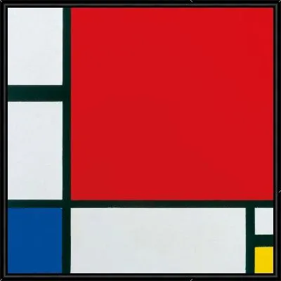 Композиция с красным, синим и желтым