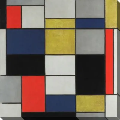 Картина Отличная композиция А с черным, красным, серым, желтым и синим