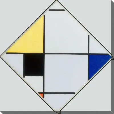 Композиция ромба с желтым, черным, синим, красным и серым