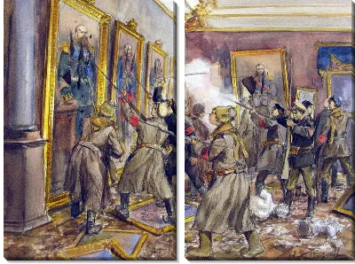 Картина Восставшие революционные массы врываются в Зимний (The rebels burst into the revolutionary masses in the Winter0