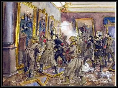 Восставшие революционные массы врываются в Зимний (The rebels burst into the revolutionary masses in the Winter0