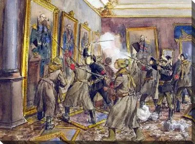 Картина Восставшие революционные массы врываются в Зимний (The rebels burst into the revolutionary masses in the Winter0