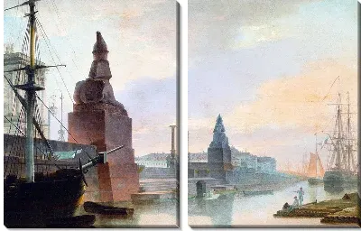 Набережная Невы у Академии Художеств (Embankment of the Neva River at the Academy of Fine Arts)
