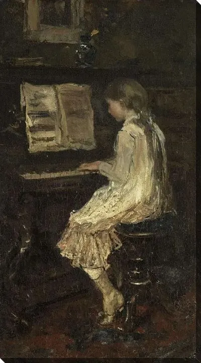 Картина Девушка за фортепиано