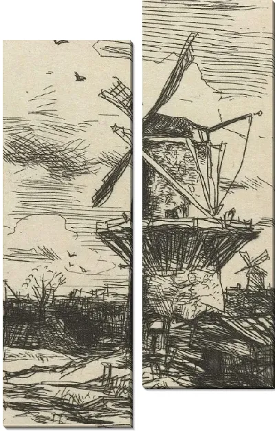 Картина мельница №13