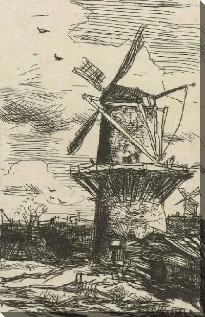 Картина мельница №13