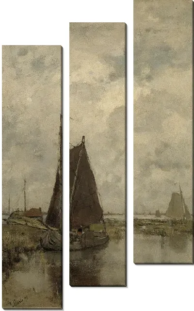 Картина Корабли в пасмурную погоду