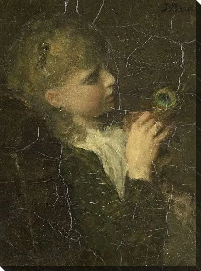 Картина Девушка с пером павлина